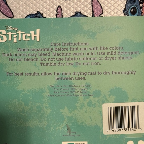 NEW•Disney Stitch dish drying mats 2pk - Picture 5 of 6